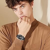 Vista 11 de MioHHR Correa de reloj de acero inoxidable con funda compatible con Apple Watch Ultra 3 2 1 (1.732 pulgadas), correa resistente con cubierta Negro