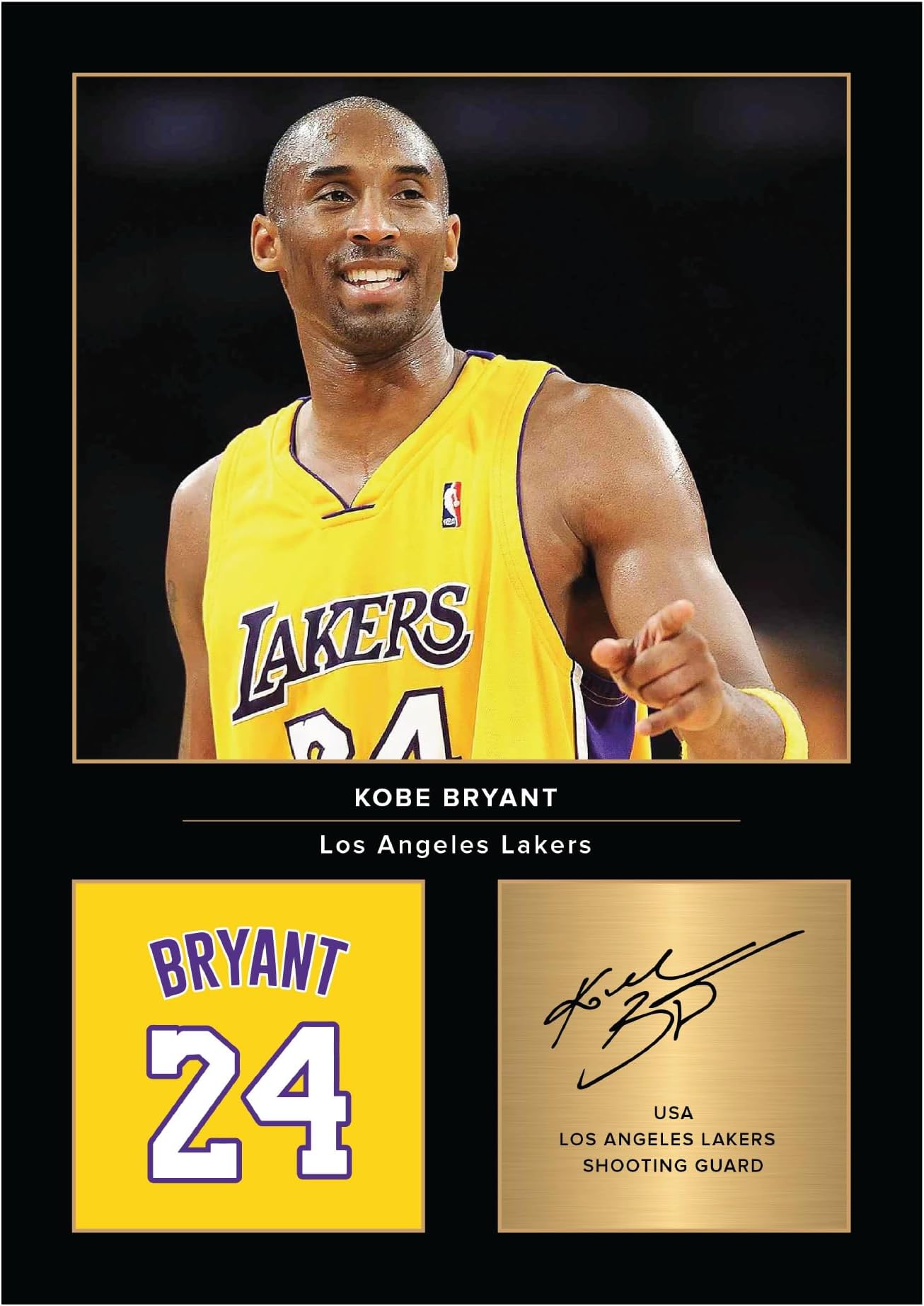 Icons Wall Art Kobe Bryant Signed A4 Printed Photo Picture Display Gift For Basketball Fans Digitally Reproduced Signature Unframed