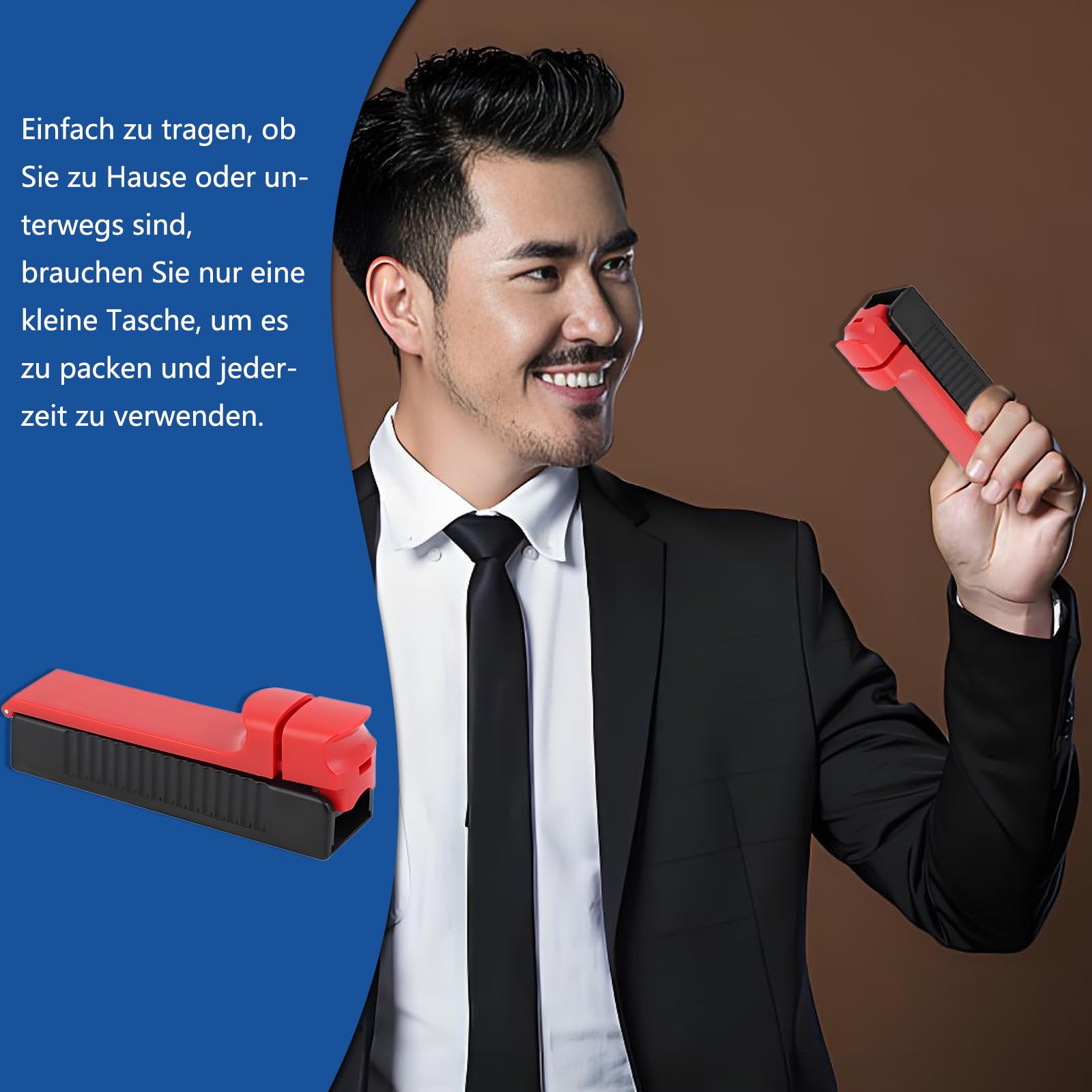 4 Stück Zigarettenstopfmaschine, Stopfmaschine für Zigaretten, Rot Schwarz Grün Blau, Tragbarkeit Zigaretten Stopfgerät Leichter Handhabung Passend für 8mm ZigarettenhüLsen Zuhause und Unterwegs