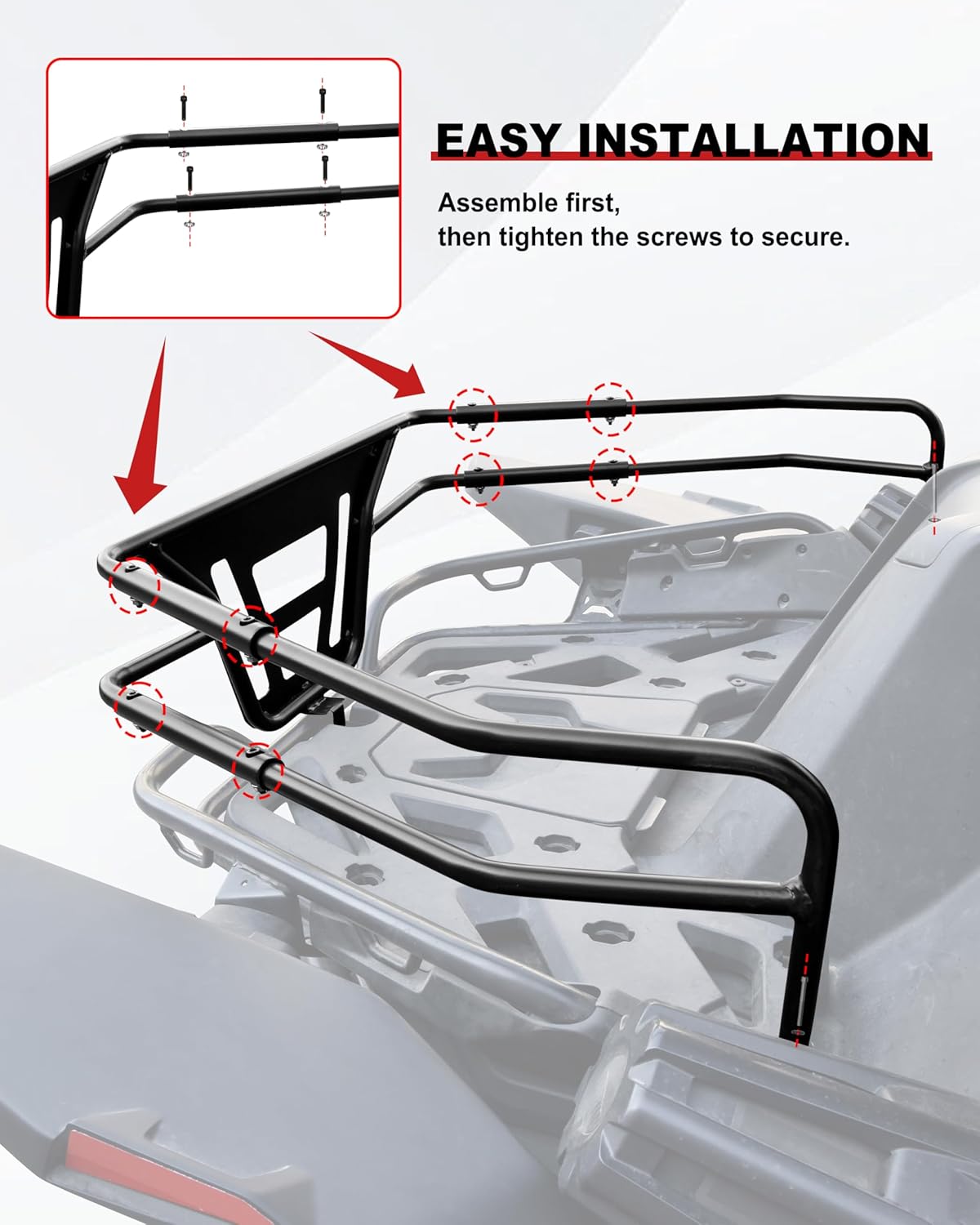 Cargo Rack for ZForce 950, Heavy Duty Steel Conbined Rear Bed Enclosure Tailgate Extender Storage Rack Cargo Anchor Points for CFMOTO ZForce 950 HO EX Sport 2020-2024 Accessories