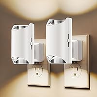 Vista 13 de L LOHAS LED Luces nocturnas enchufables a la pared, luz nocturna moderna con sensor de atardecer a amanecer, blanco suave 3000K, luz nocturna