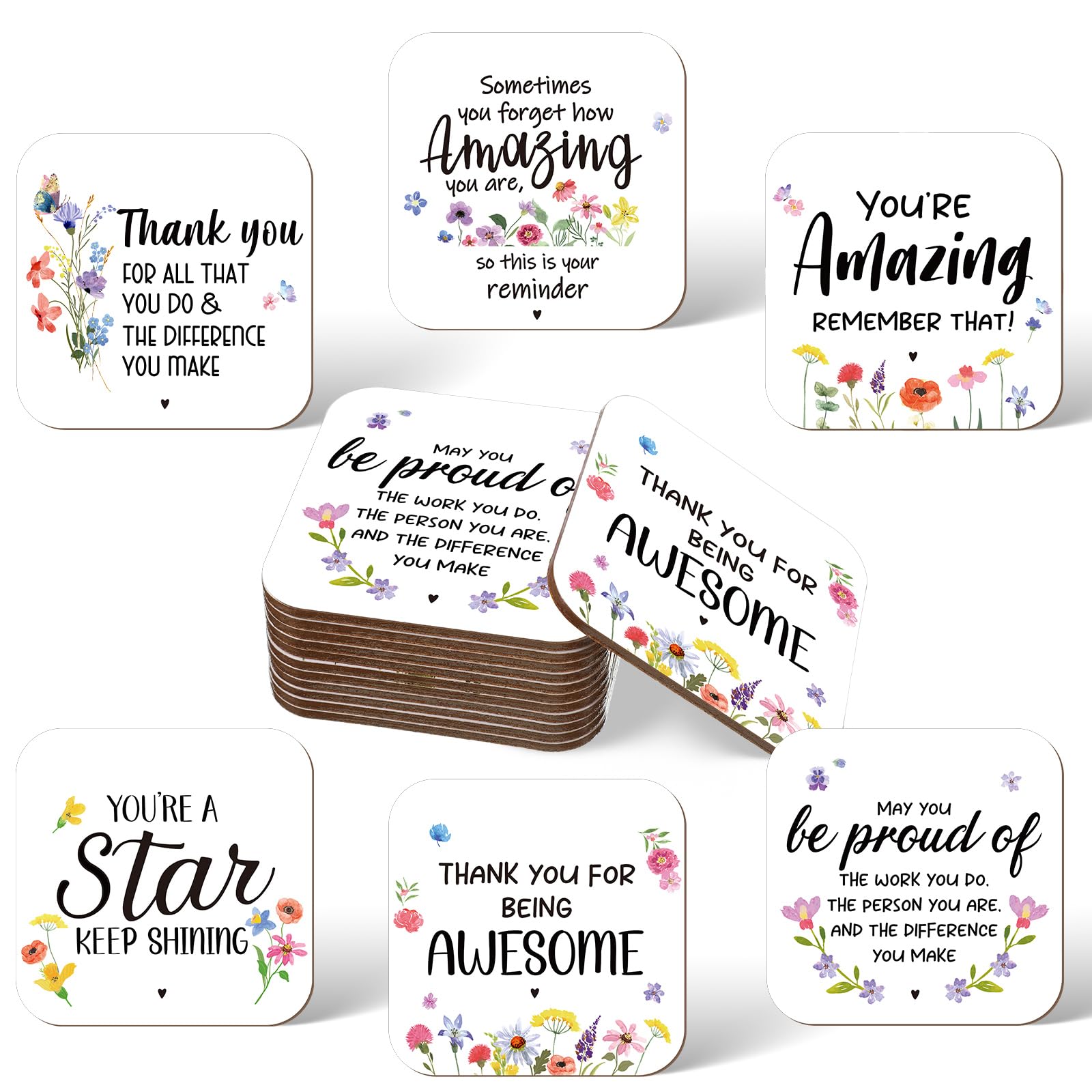 Perthlin 12 Pcs Thank You Gifts, Employee Appreciation Coasters Gifts