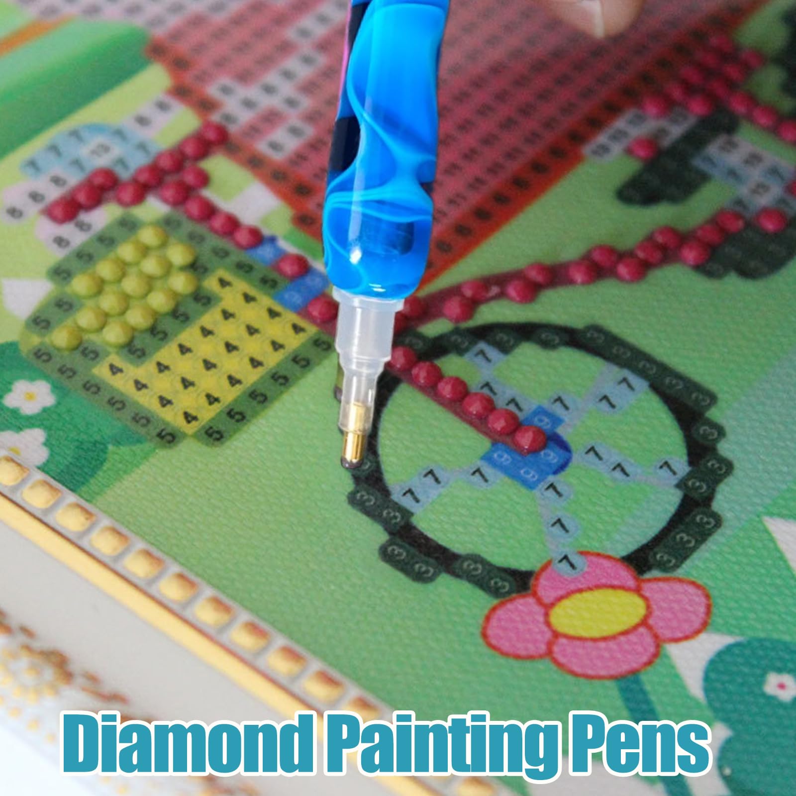 Penna Per Diamond Painting 5D - Kit Accessori Con Rullo, Punte E Argilla