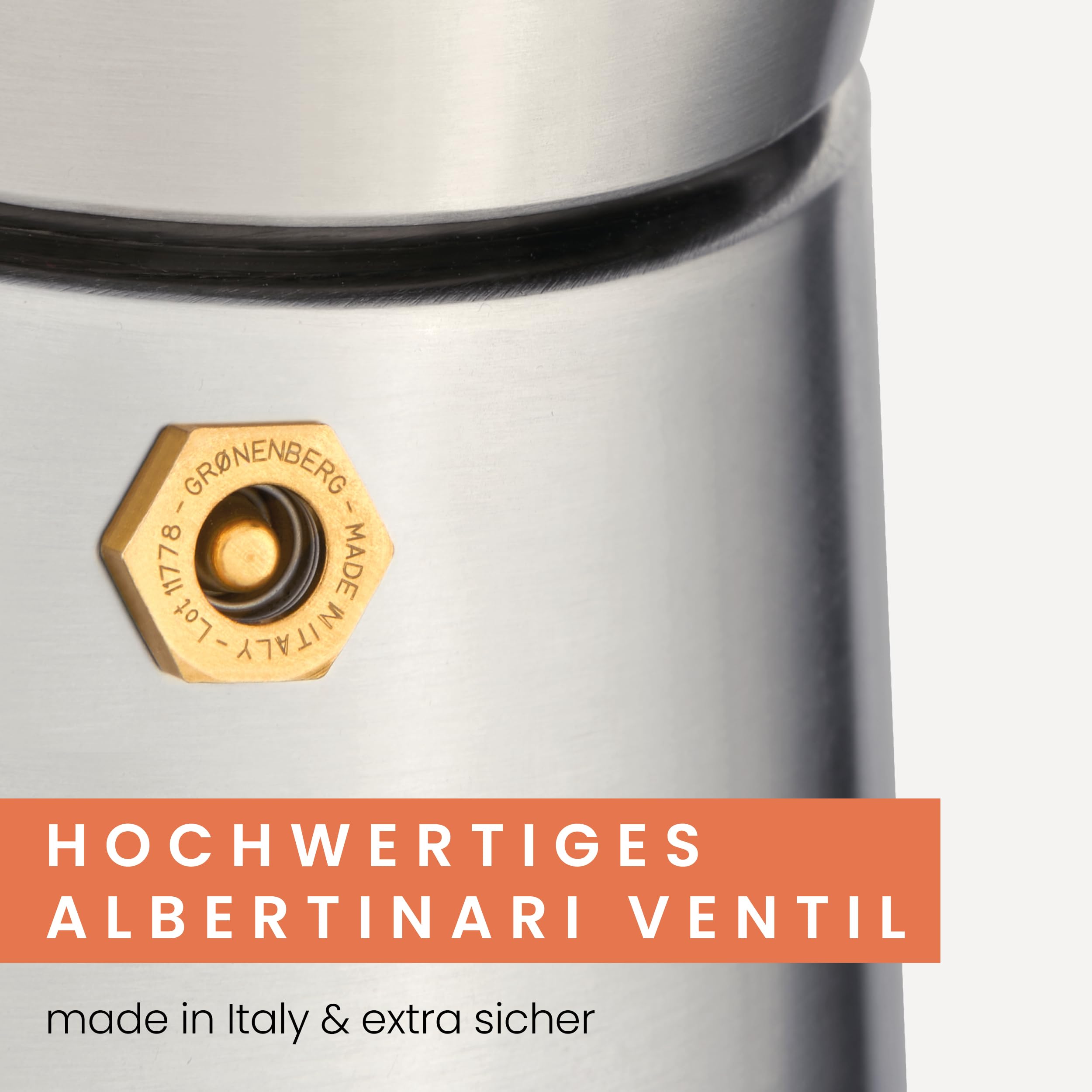 Groenenberg Spar Set 5 | Espressokocher Induktion 4 Tassen + Espressotassen aus Edelstahl | Espressokanne (200ml)