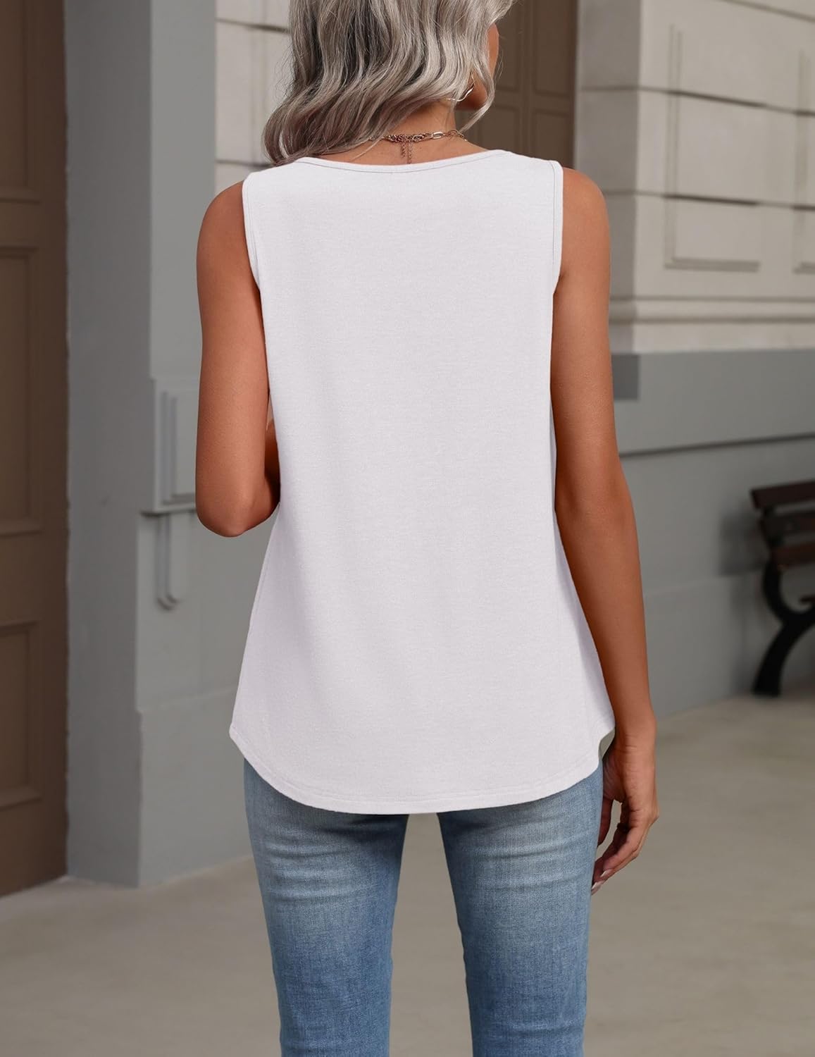 Zeagoo Womens Tank Tops Summer Sleeveless Loose Fit Tops V Neck Pleated Shirts Basic Tees Dressy Casual Trendy Clothes - Image 5