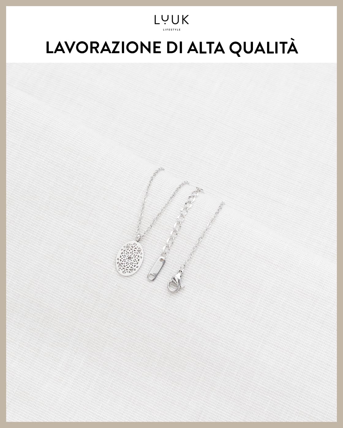 LUUK LIFESTYLE Collane femminili in acciaio inossidabile con fini ciondoli portafortuna, dedica HAPPINESS, regalo, argento, oro, oro rosa