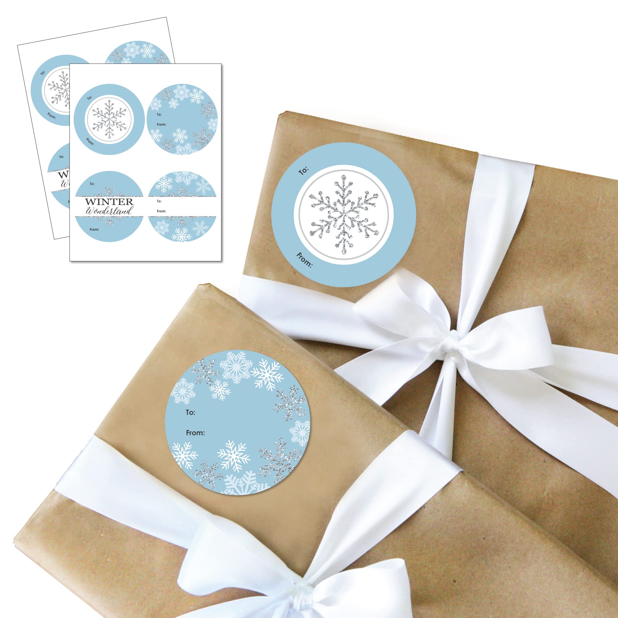 Big Dot Of Happiness Winter Wonderland Stickers - 256 Snowflake Party Favors For Kids, 16 Sheets