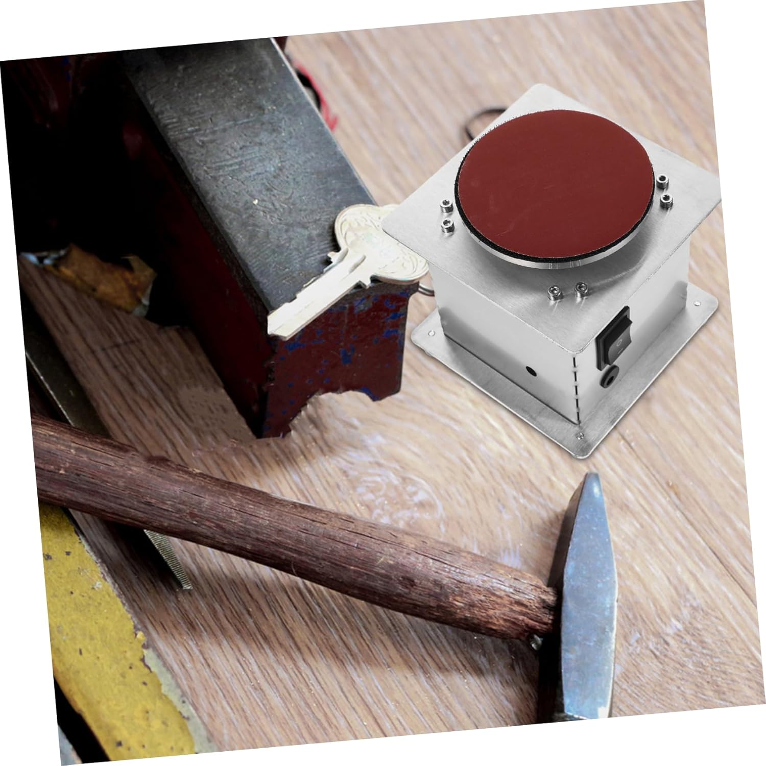 DOITOOL Mini Disc Sander Electric Polishing Machine Fine Grit Sandpaper for Wood Metal Stone Jewelry