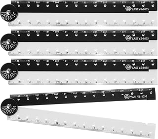 Oasisgalore 11.8 Inch Acrylic Folding Ruler for Drawing and Measuring