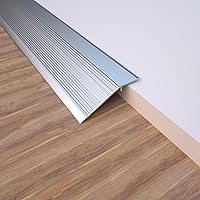Vista 3 de NeatiEase Rampas de umbral para puertas, repuesto de tira de transición de metal de 48 pulgadas, moldeo reductor de piso de aluminio
