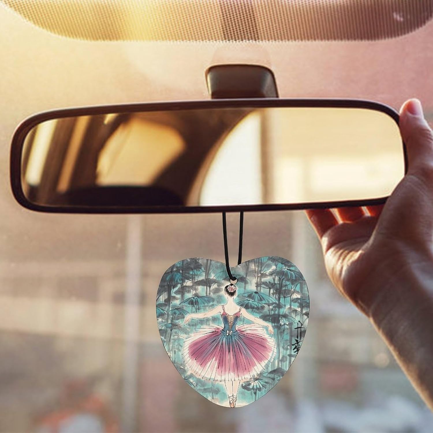 Car Air Fresheners 3 Pcs Hanging Air Freshener Classical Ballet Elegant Ballerina Car Aromatherapy Tablets Wardrobe Pendant Fragrance Scented Cards for Rearview Mirror Bedroom Car Interior Decor image 5