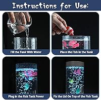 Vista 7 de Lámpara de pez de burbujas, lámpara de tubo de burbujas sensorial, pecera artificial con peces en movimiento, para iluminar tu vida como una