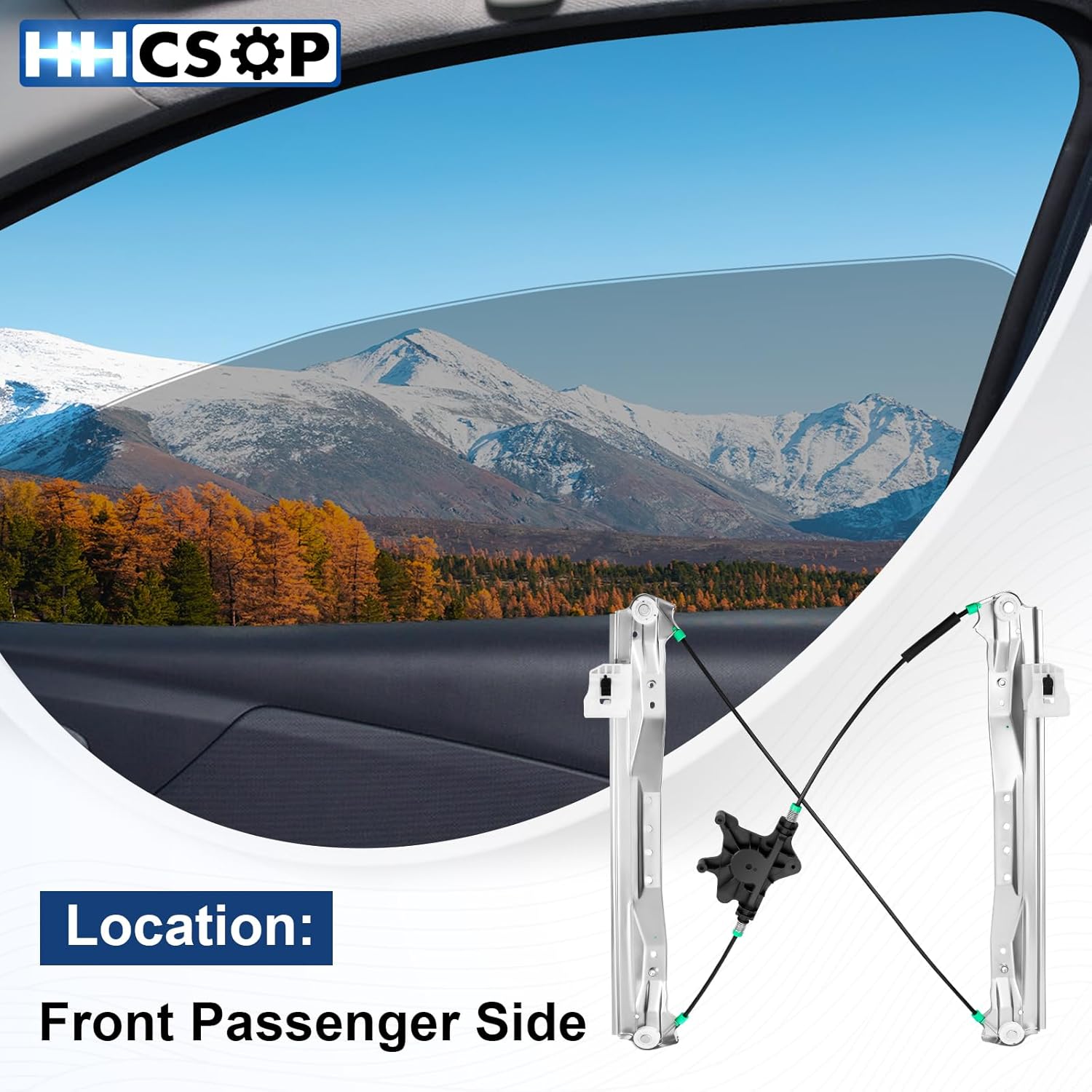 Front Right Passenger Side Power Window Regulator Without Motor for 2008 2009 2010 2011 2012 2013 2014 2015 2016 Chrysler Town & Country, Dodge Grand Caravan, Ram C/V, VW Routan, 749-509