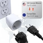 Fosmon Europe au Canada US Adaptateur de prise EU à USA Adaptateur de voyage Type C E F. Compatible avec les téléphones intelligents, les ordinateurs portables et les sécheurs à cheveux européens.