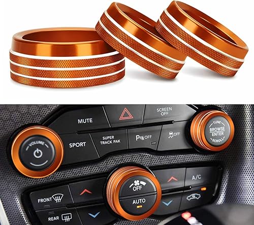 Miniatura 9 de Fundas de perilla de control de clima para accesorios Challenger 2015-2023 2024, para Dodge Charger 2015-2023 2024, para Dodge Chrysler 300300s