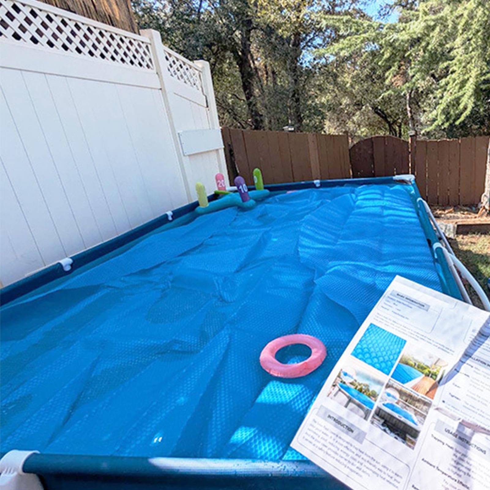 Pokrywa solarna basenowa okrągła na ziemi podziemny izolacyjny | Basen słoneczny koc do ogrodu patio trawnik pływanie lato zima spa staw
