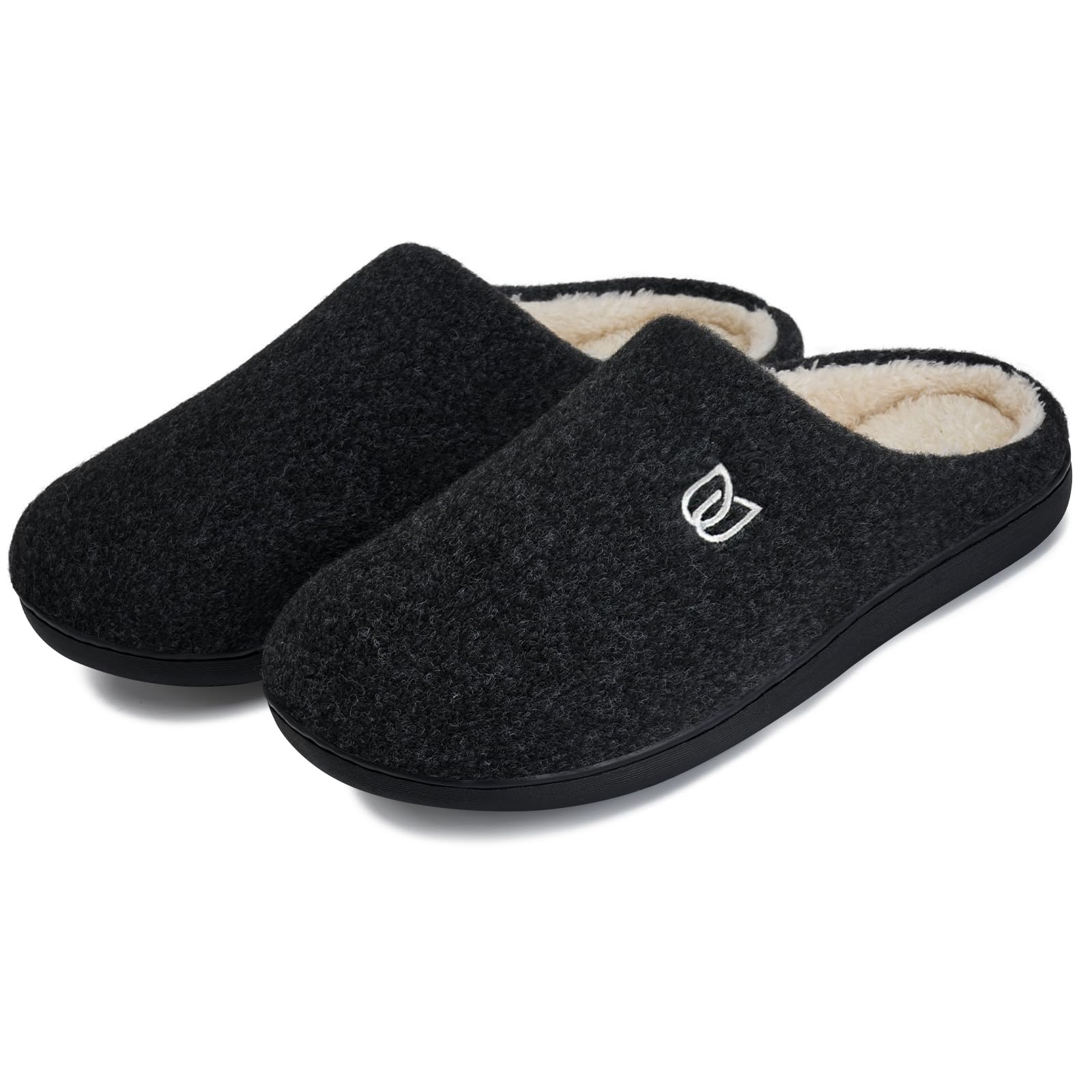 Miqieer pantoffels voor heren, met traagschuim, warme winter pluche huttenschoenen, 43/44 EU