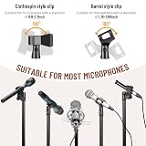 CAHAYA Pied de microphone 2 en 1 à double usage Support de microphone avec trois clips de câble de microphone pour le chant, la conférence et la présentation, Pied de microphone amélioré CY0311 - 4