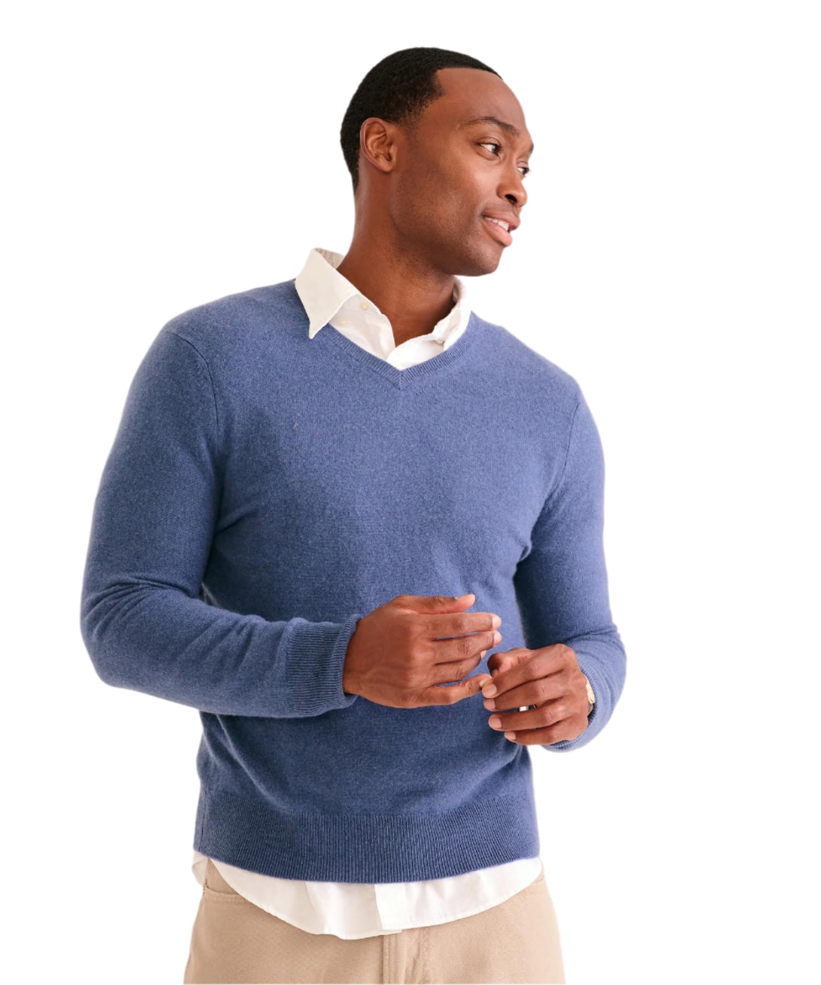 NAADAM Men's Original 100% Pure Cashmere V-Neck Pullover Sweater