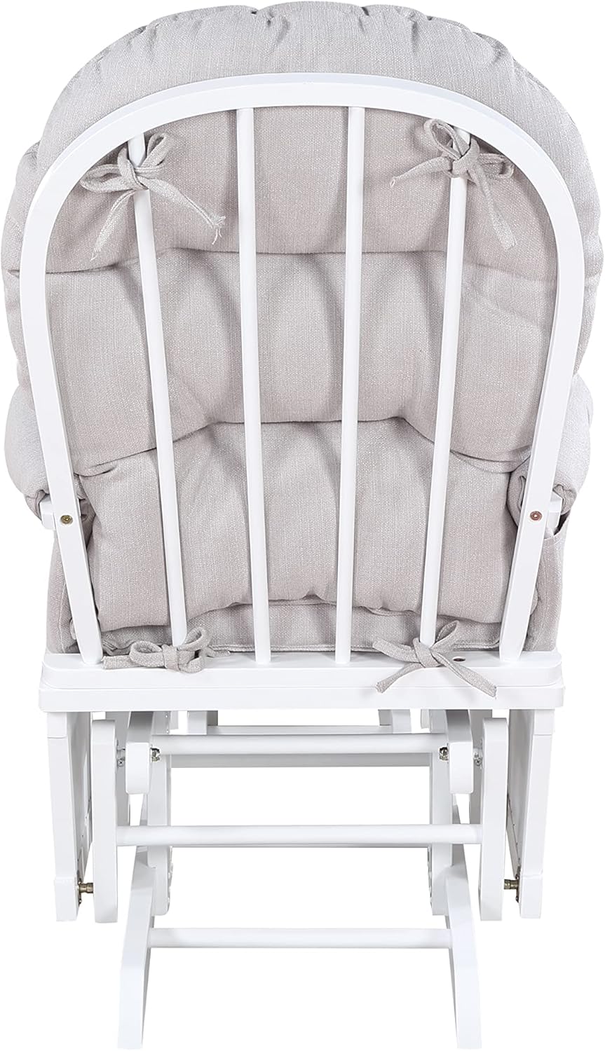 Suite Bebe Madison Glider & Ottoman, White/Woven Gray