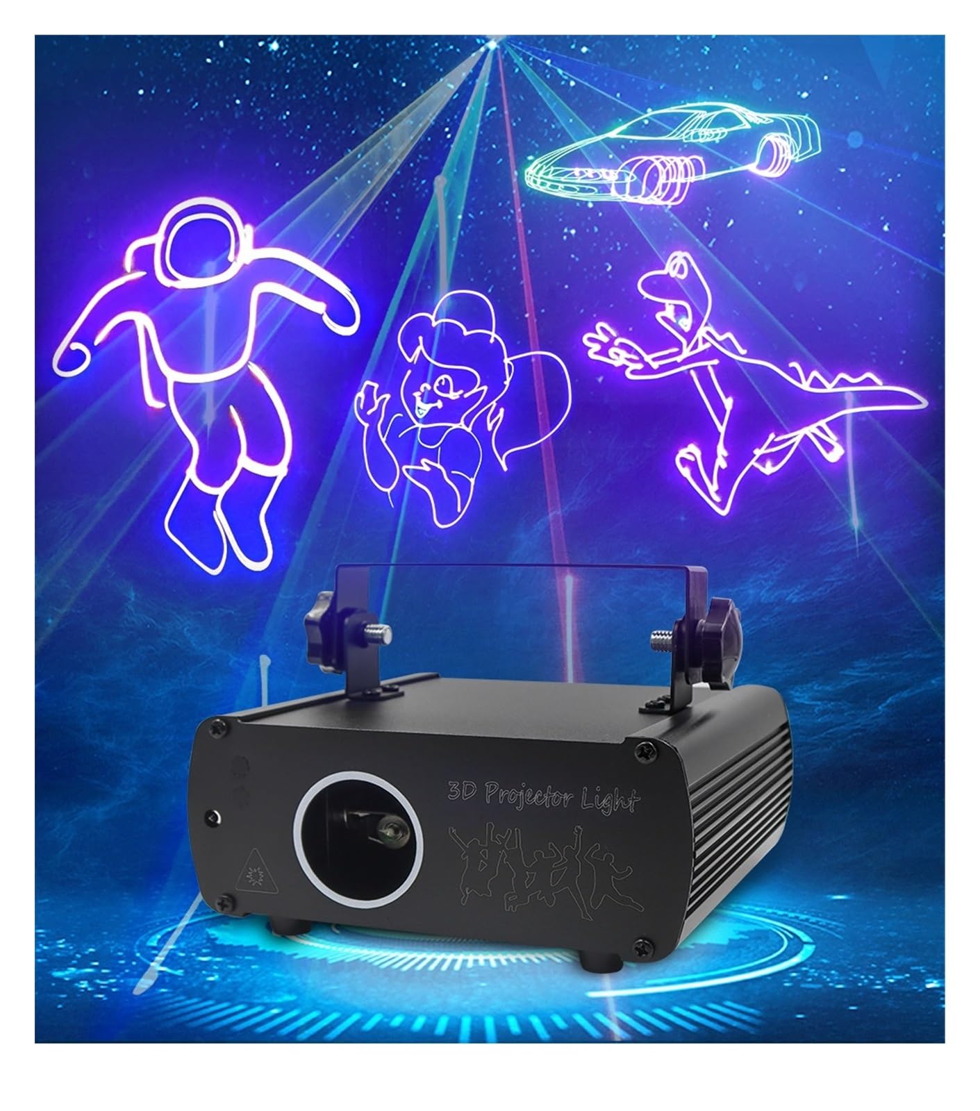 Luci per Feste, Proiettore di animazione 3D Scanner Sta Light Show DMX512 DJ Disco Bar Club Party Matrimonio Luci da festa professionali(100 patterns)