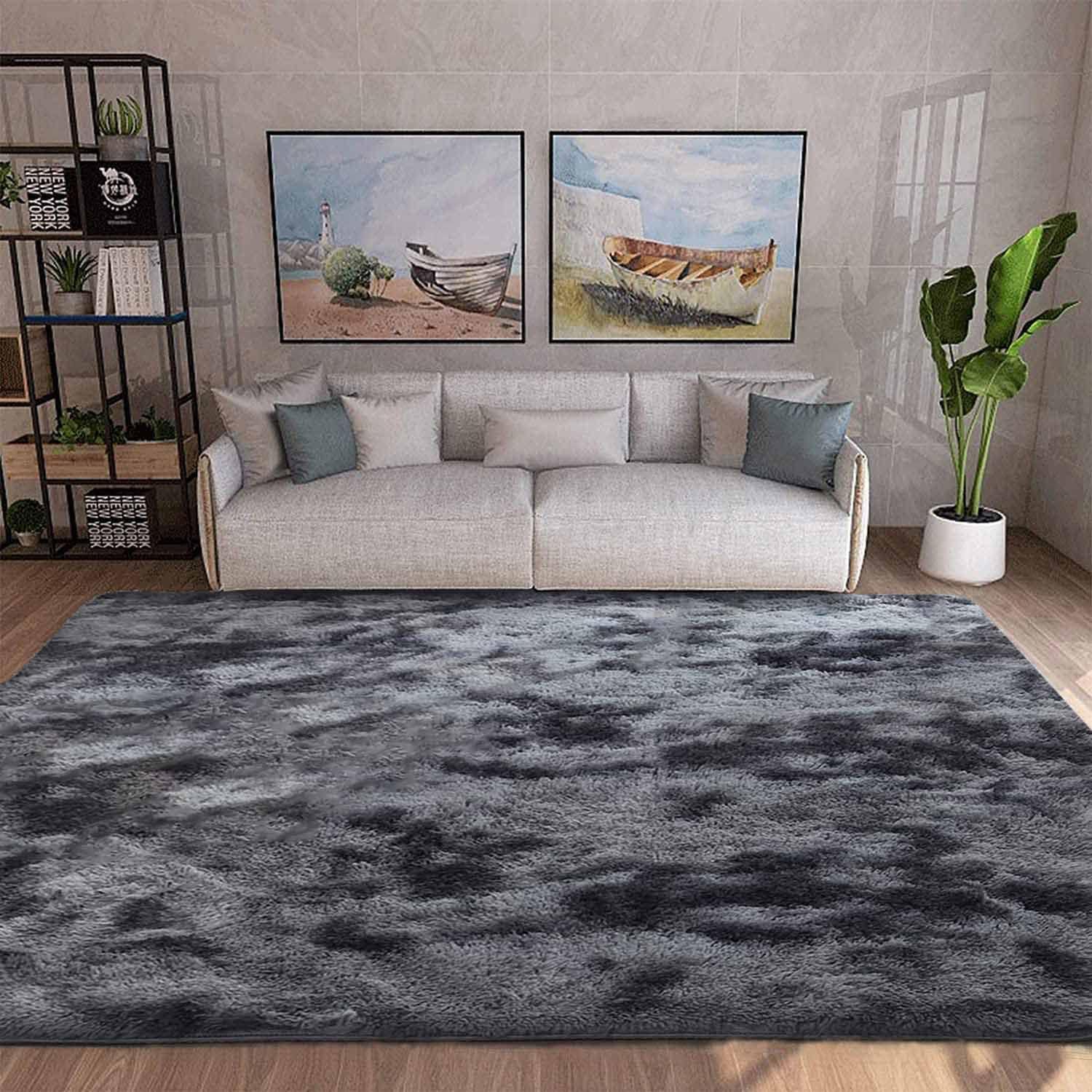 – Rugs for Living Room Fluffy Area Rug Shaggy for Bedroom Soft Modern Luxury Fur Carpet for Kids Room Nursery Indoor Plush Furry Rug Comfy Home Decor Floor Mat (Dark Grey, 200 x 250 cm)
