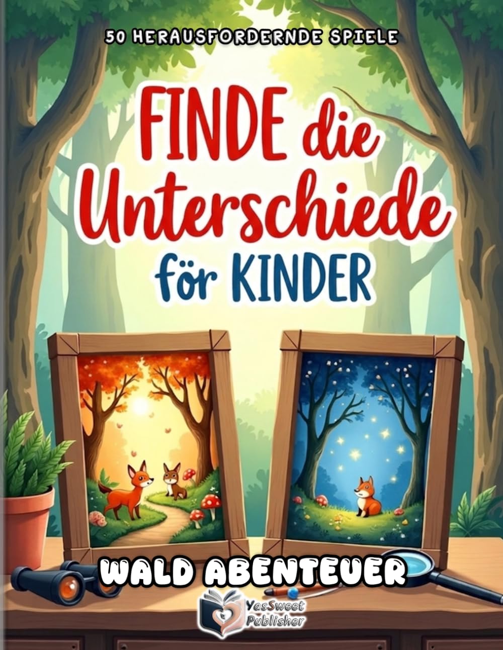 Finde die Unterschiede für Kinder - Wald Abenteuer: 50 spannende Natur-Rätsel | Suchbuch für Konzentration | 250 Fehler finden