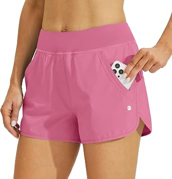 Willit Womens 3" Swim Board Shorts Swimming Bottoms with Brief Liner Quick Dry UPF 50+