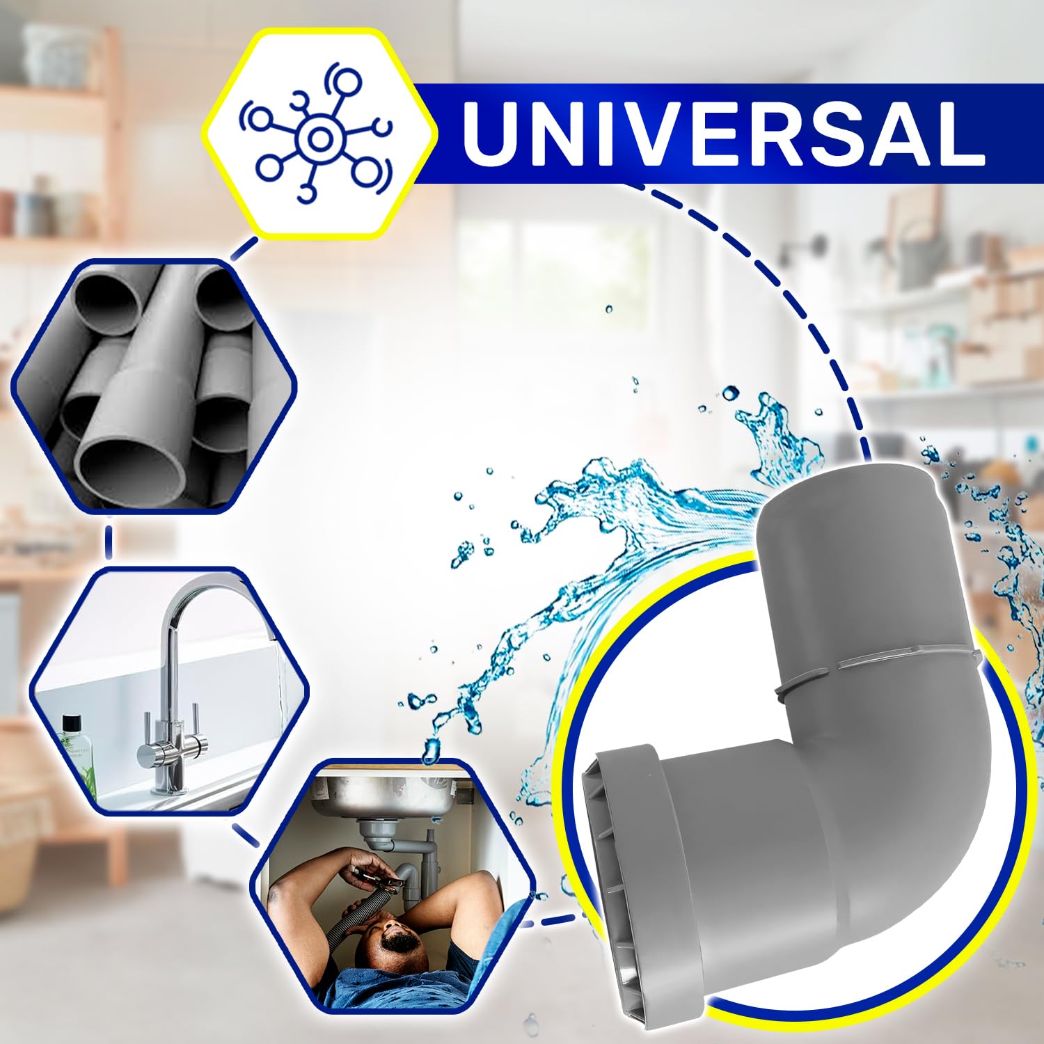 Elbow for Evacuation with Angle of 87° diameter 40 mm Made of Polypropylene - Warranty 10 Years - MONTERAL - Image 3