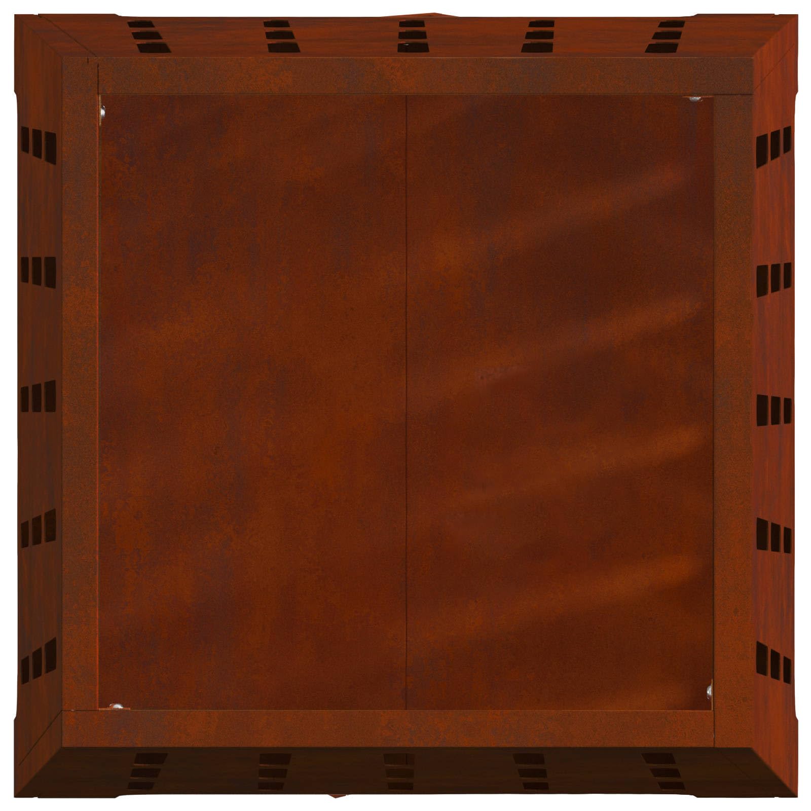 Mangloder Braciere marrone in acciaio resistente alle intemperie, 50 x 50 x 70 cm, 8,75 kg, verniciato a polvere, autoportante, per giardino, terrazza, balcone, esterno, con legna da ardere, calore e