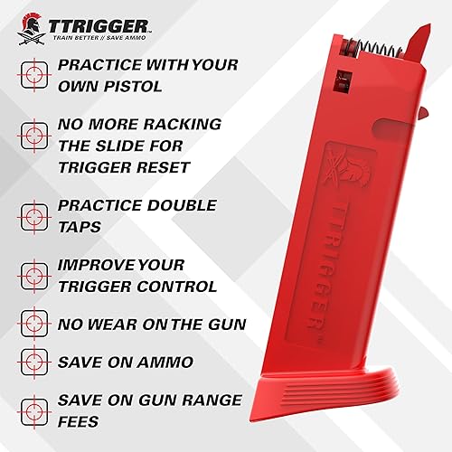 Miniatura 13 de Dry Fire Training Magazine for Glock 9mm, .357, .22, .40, .45 - Shooting Practice System with Audible & Tactile Trigger Feedback - Not Compatible