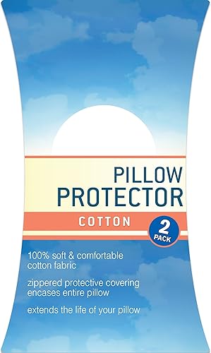 Miniatura 2 de Juego de 2 cobertores protectores de almohada para descansar bien 100 de algodón con cierre Algodón Blanco Estándar