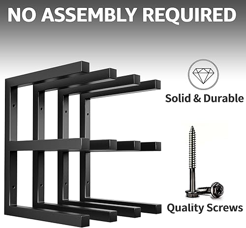 Miniatura 3 de YYR Organizador de madera y estante de almacenamiento de madera, estante de metal resistente con 6 niveles que soporta hasta 1200 libras, uso en