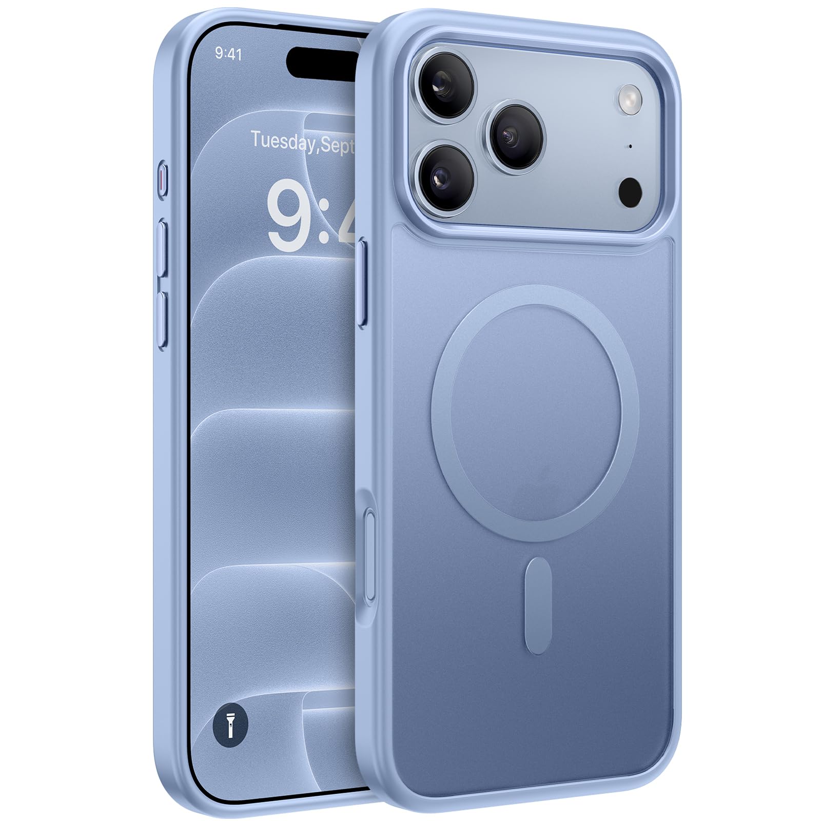Miracase Magnetic for iPhone 18 Pro Case 6.3",Translucent Matte, Glacier | Compatible with MagSafe, Military-Grade Protection, Anti-Fingerprint, Rugged Shockproof Protective, Slim Thin Phone Case Global Recycled Standard Global Recycled Standard Global Recycled Standard