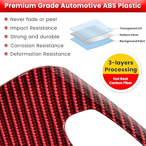 Miniatura 6 de Cubierta de panel de botón de interruptor de elevación de ventana de puerta de fibra de carbono para Chevrolet Corvette C7 Z06 Z51 ZR1 Stingray