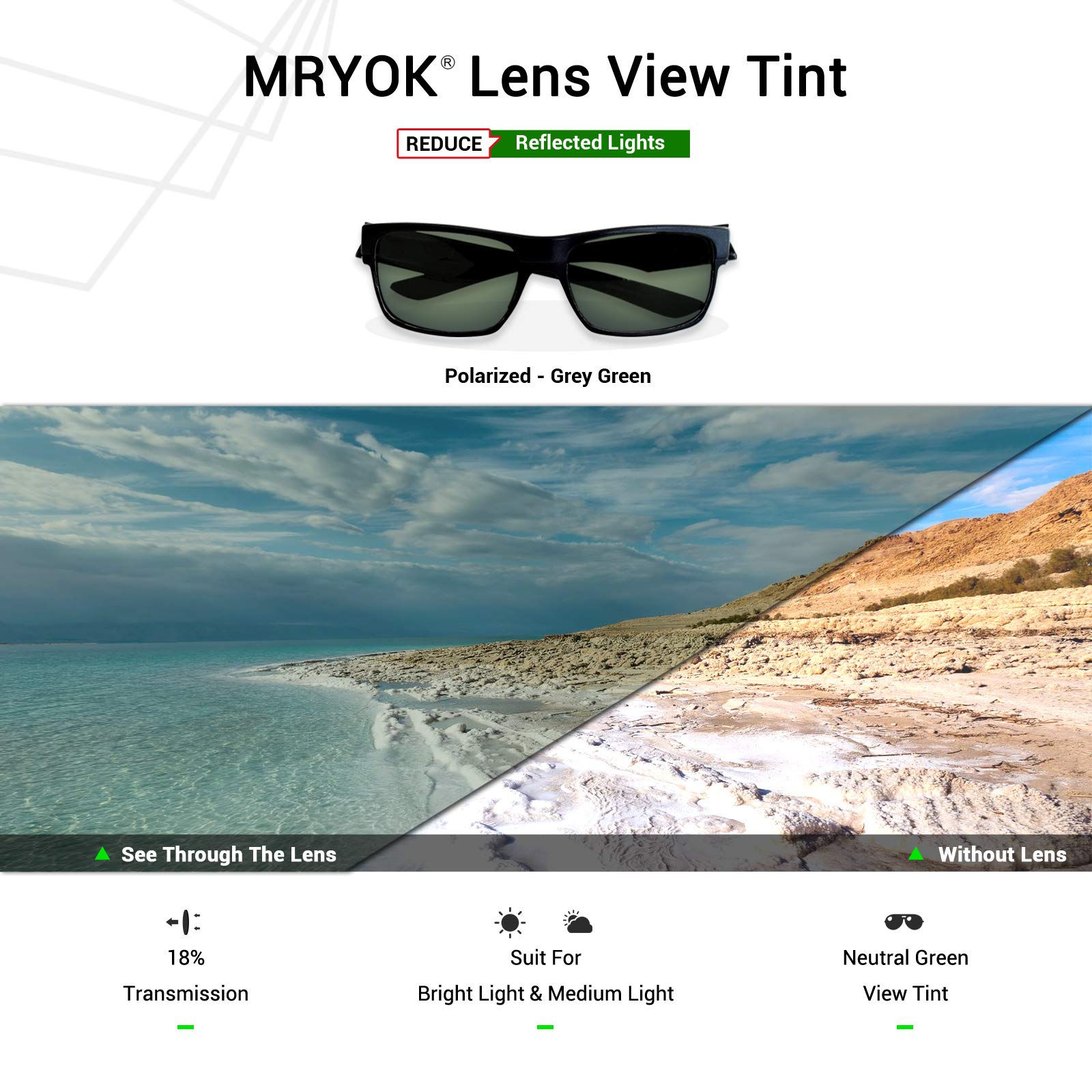 Mryok Verres polarisés de rechange pour Ray-Ban RB4165 - Options