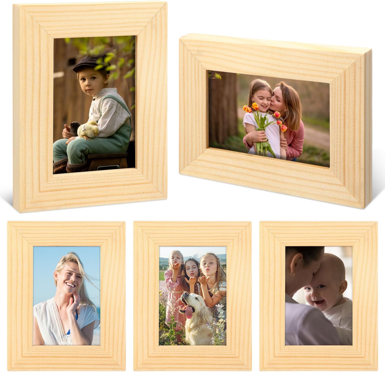 Amazon.com: Kigley 6 Pcs 2.5 x 3.5 Inches Picture Frame Mini Rustic ...