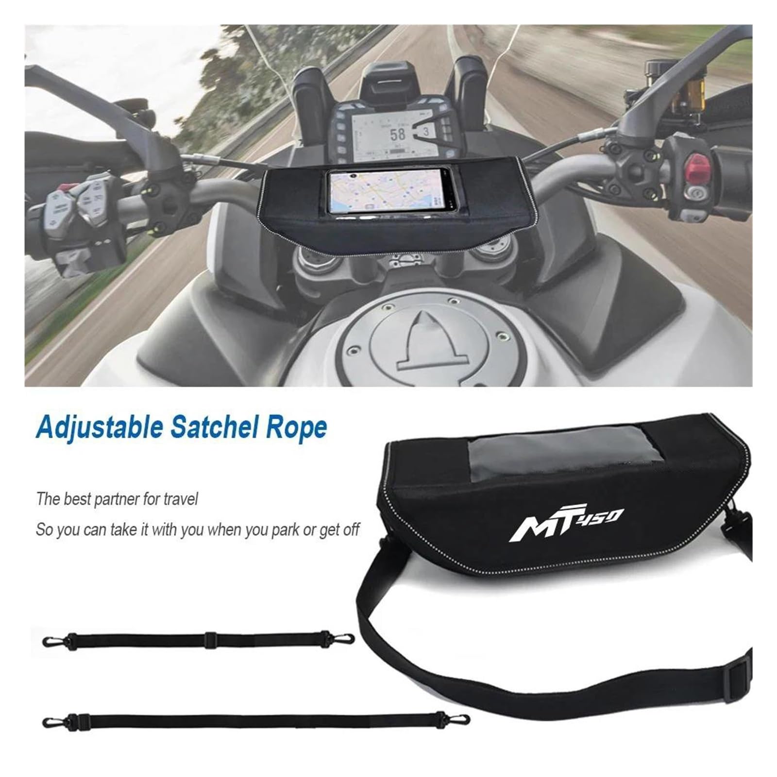 Borsello Manubrio Borsa Moto Borsa da viaggio impermeabile per manubrio moto per CF MOTO 450MT 450 MT 450mt 2023 2024