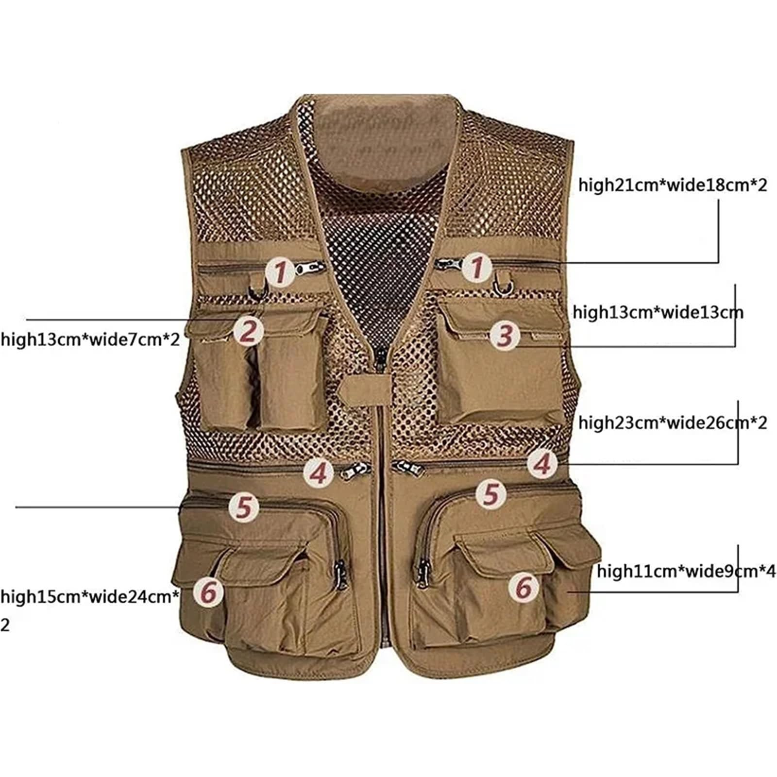 Chaleco multibolsillos for hombre, for verano, camping, trabajo al aire libre, caza, pesca, senderismo, escalada para Pesca