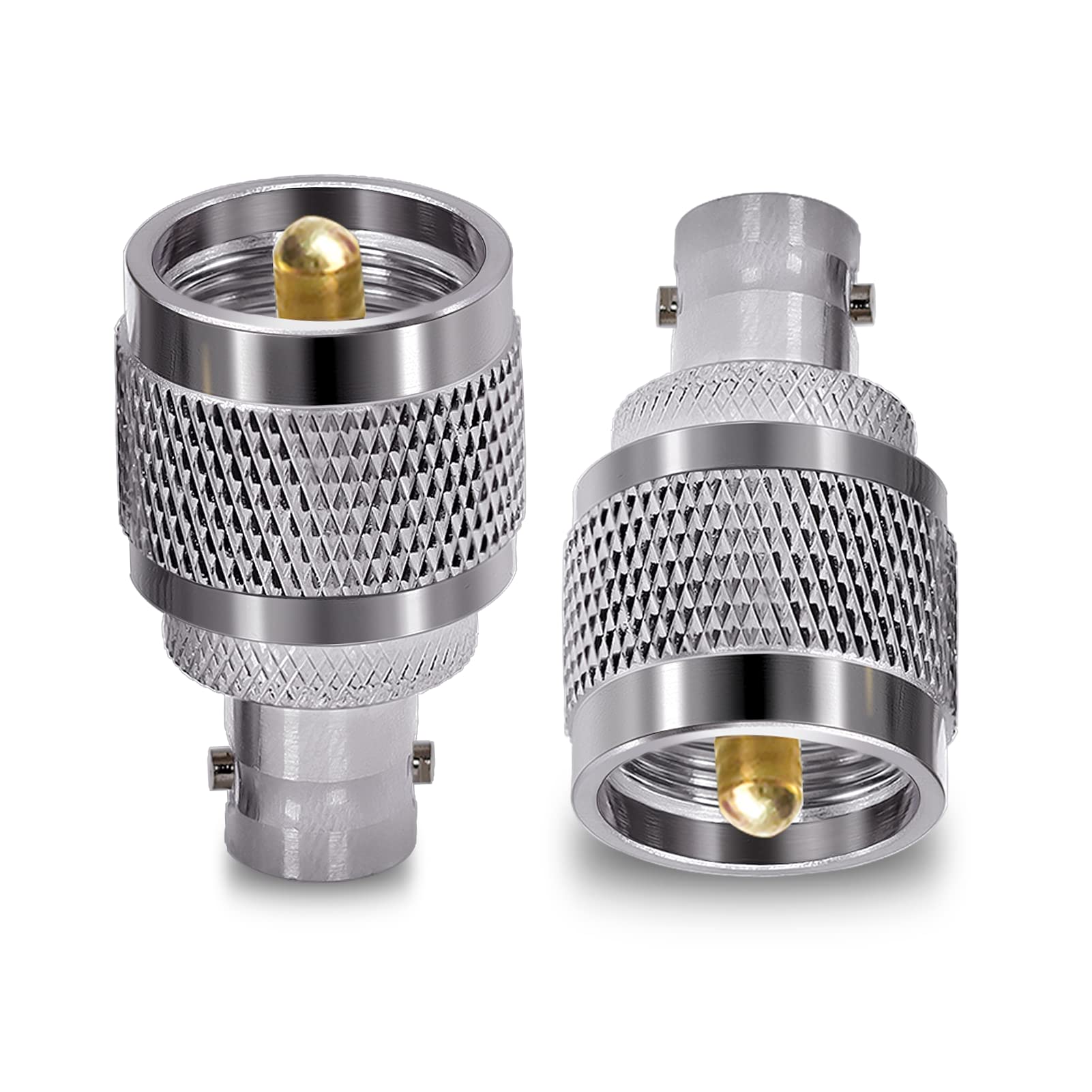 TUOLNK BNC Femelle vers UHF PL259 mâle Adaptateur coaxial RF SO239 mâle vers BNC Femelle connecteur coaxial pour câble d'extension 2 pièces