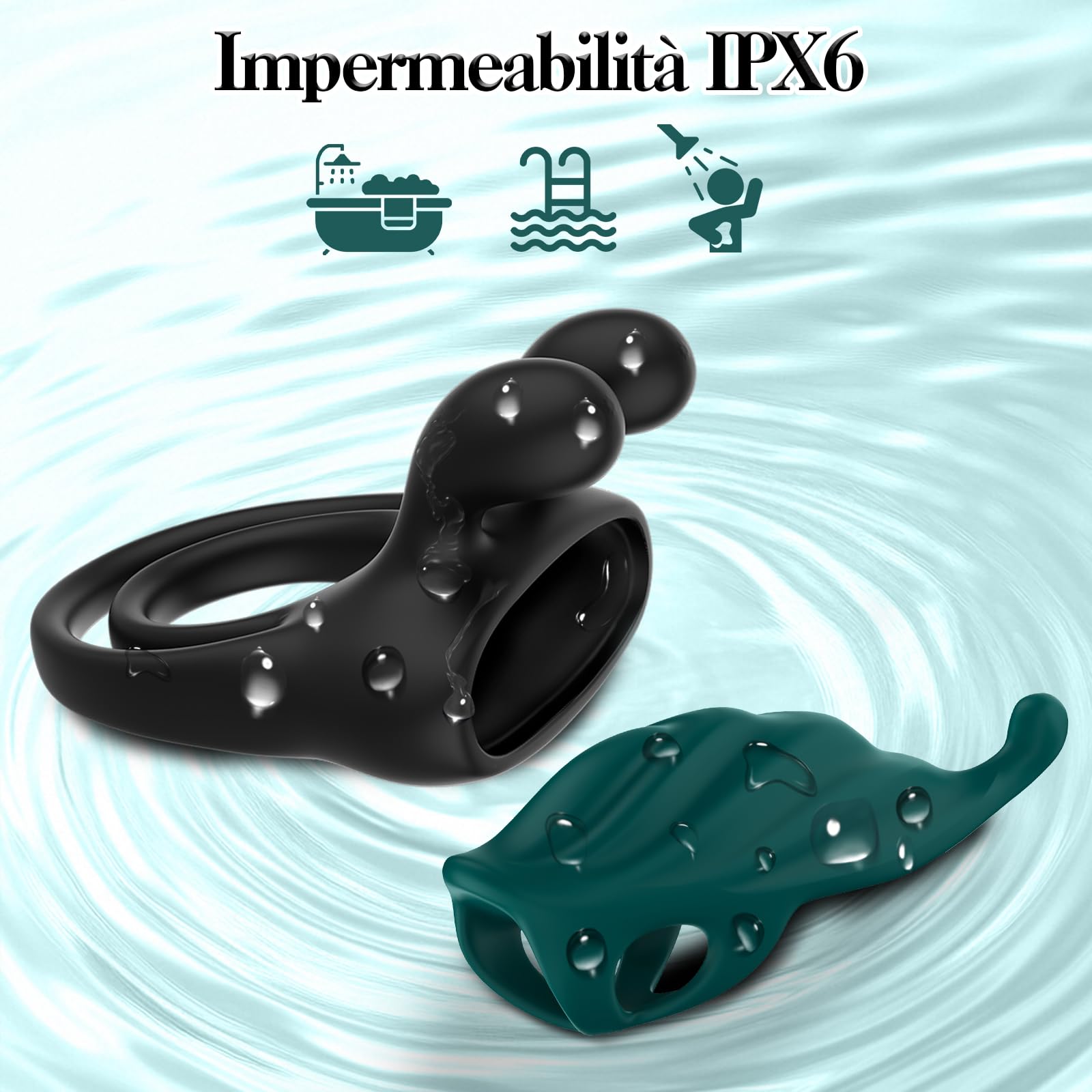 Anello Vibrante per Lei e Lui Sexytoysys Coppia Donna, Cock Ring Telecomandato 9 Modalità Vibrazione, Anello Pene da Uomo vibratoriper Donne Ritardante, Vibratore Clitoride Proteggi Dita Per Coppia