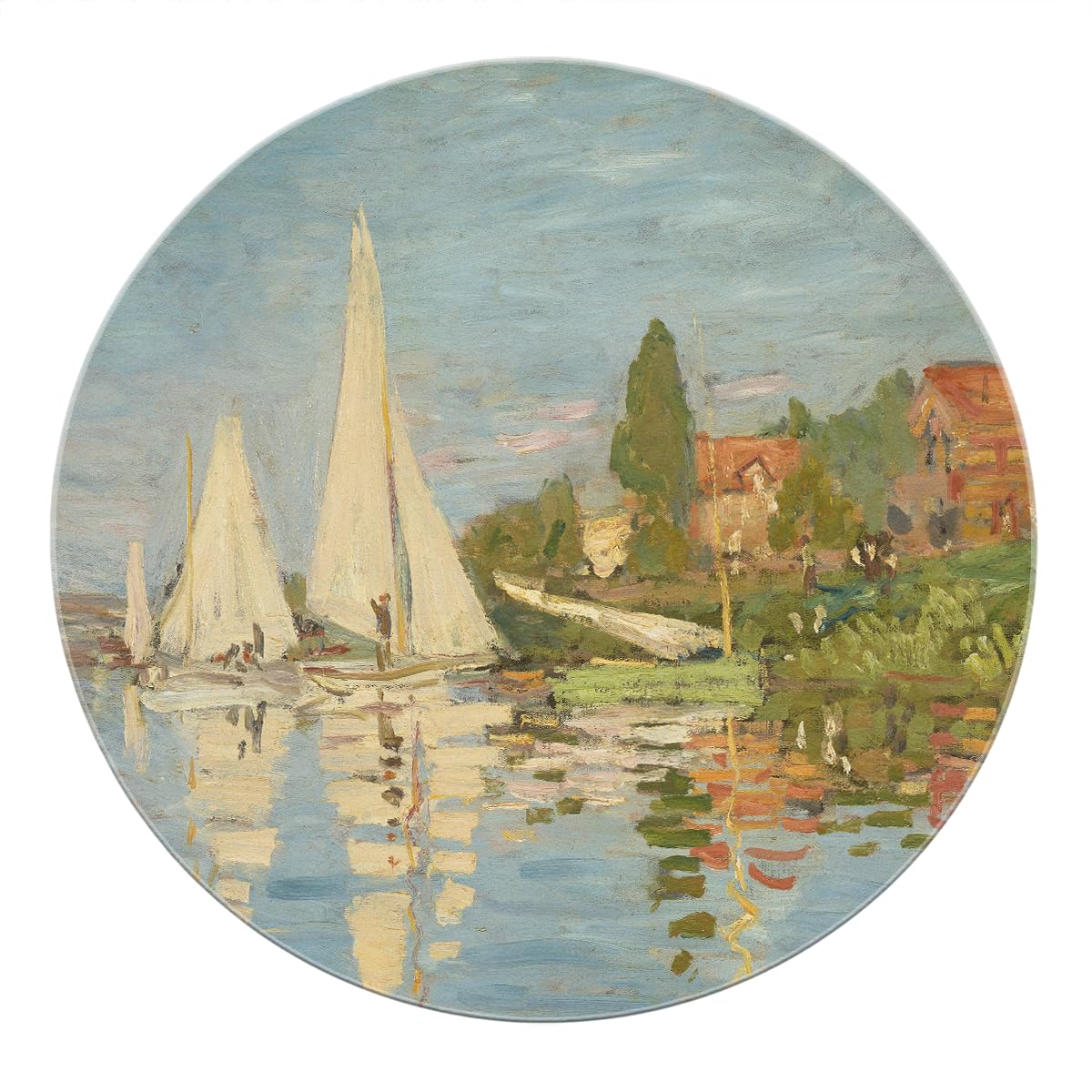 Riverside Segelboot-Landschaft Rundteppich 200cm Flächenteppich