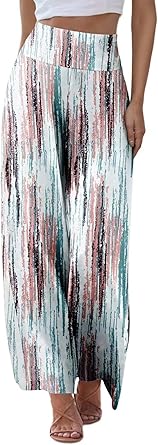 JZC Women's Palazzo Lounge Pants Stretchy Wide Leg Casual Pants Comfy High Waist Flowy Pants S-3XL