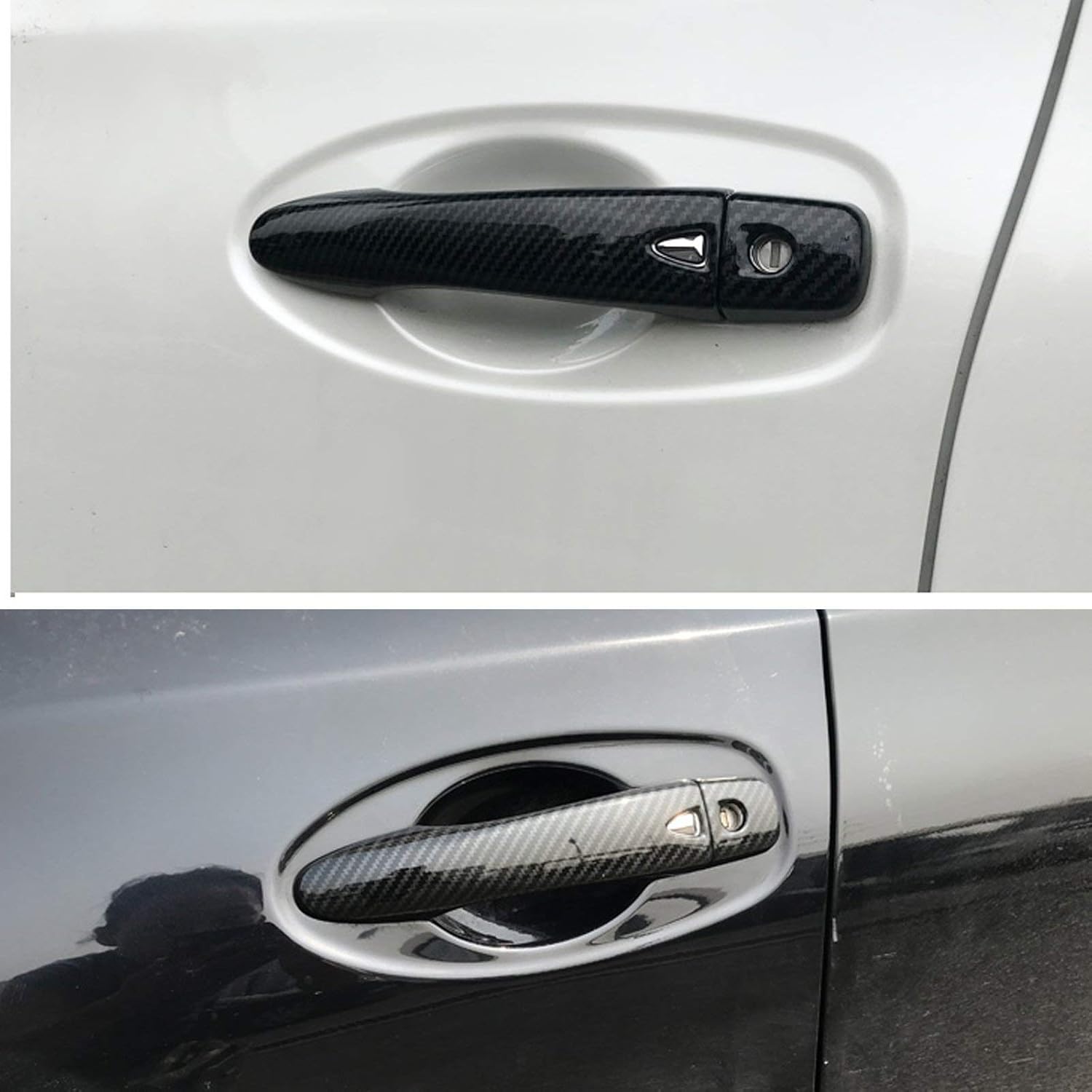 x xotic tech Exterior Door Handle Cover Trims, Carbon Fiber Pattern, Compatible with Nissan Maxima 2016-2023, Rogue 2014-2020, Murano 2015-2024 (Keyless, 2 Smart Keyholes)