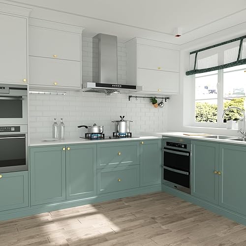 Miniatura 8 de homdiy Paquete de 20 pomos dorados de latón para cajones de tocador, pomos dorados cepillados para armarios de cocina