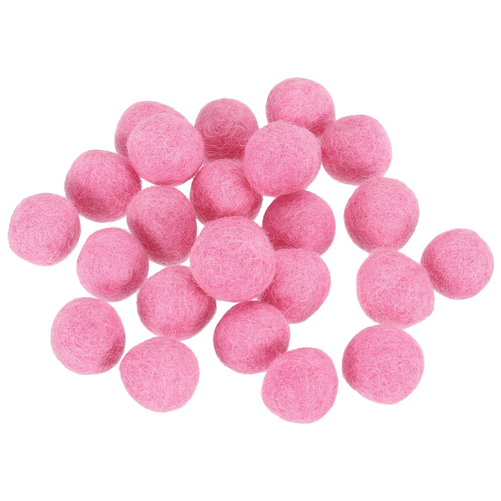 PATIKIL 1.5cm/0.6" Wool Felt Beads, 25 Pcs Natural Wool Felt Bead Balls Handmade Pom Poms for Craft DIY Projects Felting Garland Home Decor Dream Catcher Party Pompom, Pink โ image 1