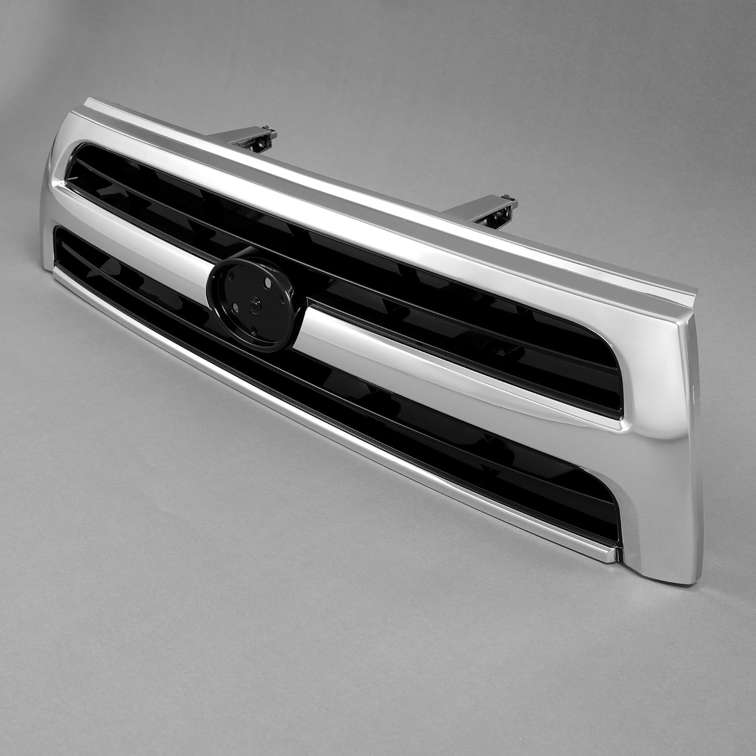 KUAFU Front Grill Compatible with 1999-2000 Toyota 4Runner 5311135460 TO1200228 Upper Bumper Grille Chrome+Painted Silvery&Black