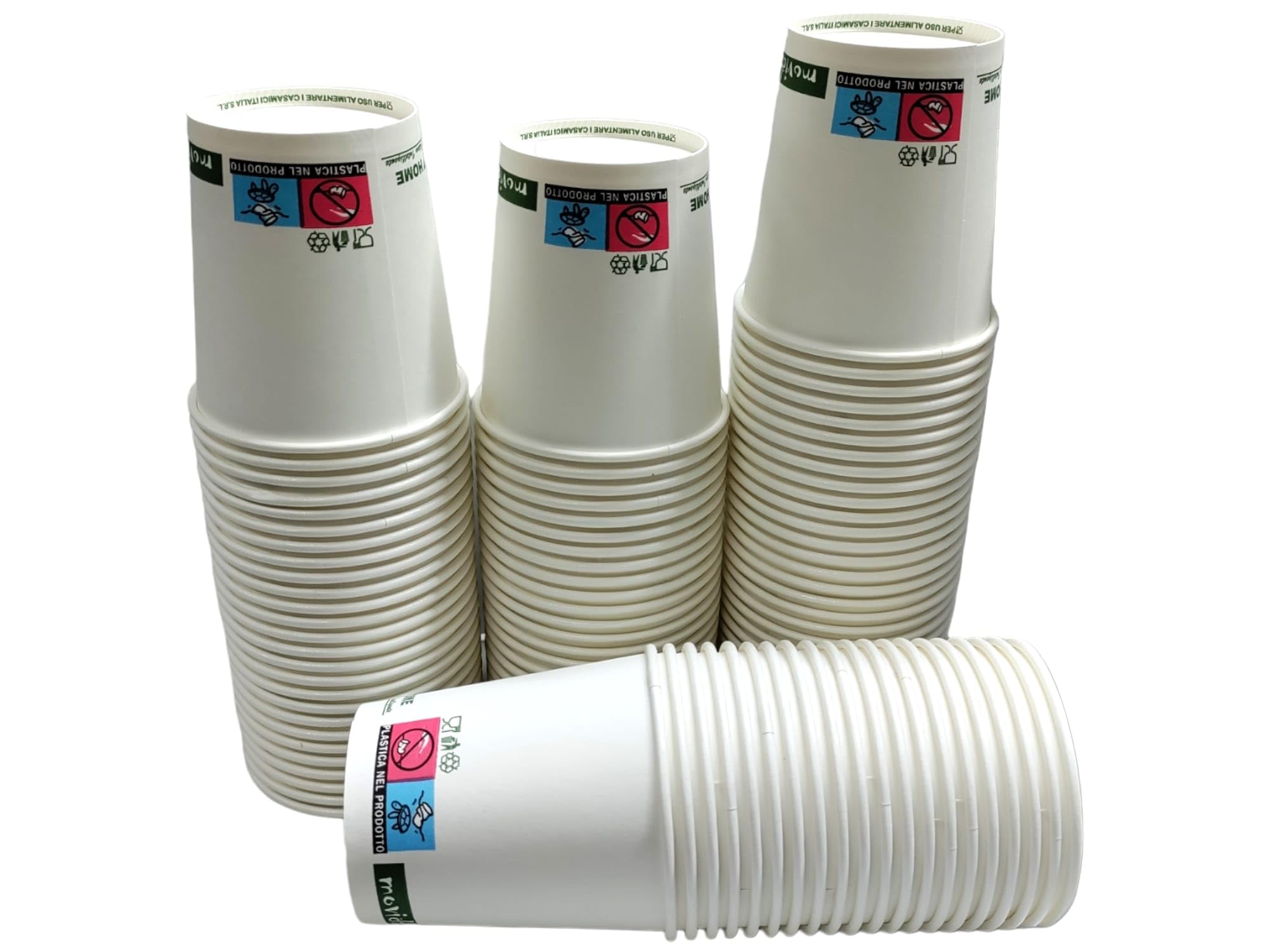 Terryshop74® 100 bicchieri cocktail bevande cappuccino 210 ml eco friendly usa e getta bio compostabili bio degradabili bevande calde e fredde, bianco