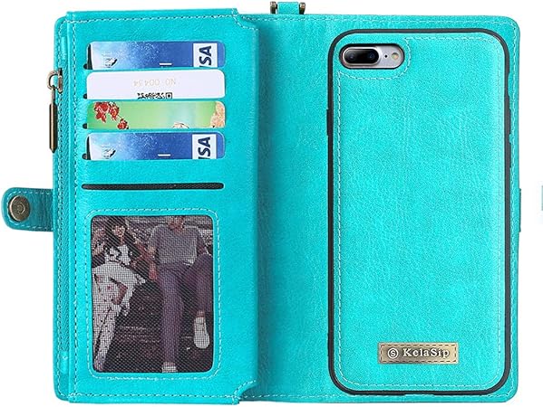 Iphone Se Case Iphone 7 Wallet Case Iphone 8 Case With Zipper Flip Card Holder Pu Leather Wallet Card Case Detachable Magnetic Cover Case Amazon Co Uk Electronics Photo