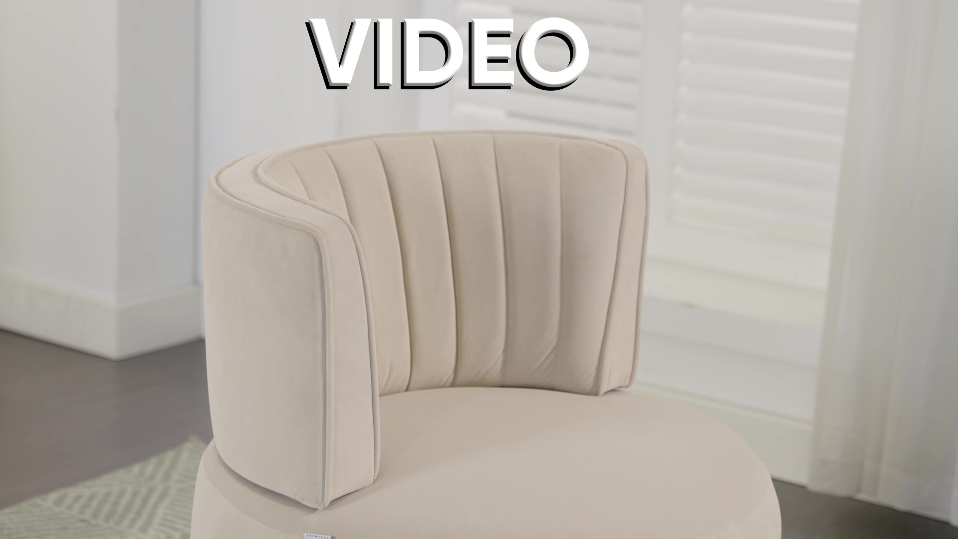 Sillón giratorio redondo terciopelo gris miniatura 7
